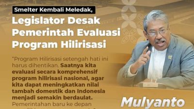 Anggota Komisi VII DPR RI Mulyanto Mendesak Pemerintah Mengevaluasi Secara Menyeluruh Program Hilirisasi Mineral Nasional