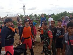 Babinsa Koramil 418-08/Sako Gercep Bantu Pencarian Bocah Tenggelam Di Sungai Borang