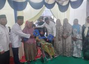 Bupati Deliserdang Berjemur di Galang Berbagai Macam Bantuan Diserahkan