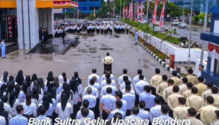 Bank Sultra Gelar Upacara Bendera Peringatan HUT Ke-80 Republik Indonesia