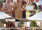Wabup Musi Rawas Serahkan Santunan Kematian dan Penghargaan Purna Tugas dalam Apel Pagi