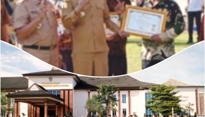 Wabup Musi Rawas Serahkan Santunan Kematian dan Penghargaan Purna Tugas dalam Apel Pagi