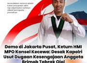 Demo di Jakarta Pusat, Ketum HMI MPO Konsel Kecewa: Desak Kapolri Usut Dugaan Kesengajaan Anggota Brimob Tabrak Ojol
