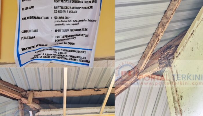 Proyek Revitalisasi Satuan Pendidikan di SD Negeri 5 Wolasi Diduga tidak Sesuai: Rangka Atap Lapuk dan Penuh Rayap Masih Digunakan