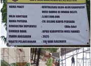 Proyek APBD 2025 Disorot: Alun-Alun Muara Beliti Mangkrak, Keselamatan Pekerja Terancam