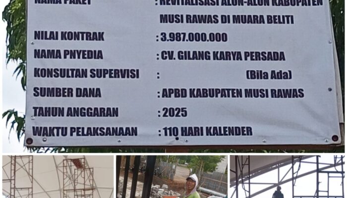 Proyek APBD 2025 Disorot: Alun-Alun Muara Beliti Mangkrak, Keselamatan Pekerja Terancam