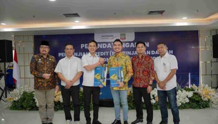 Akselerasi Pembangunan Infrastruktur, Pemkab Konawe Utara dan Bank Sultra Resmi Tandatangani Perjanjian Kredit Strategis