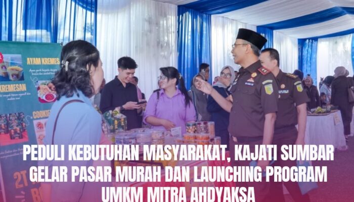Peduli Kebutuhan Masyarakat, Kajati Sumbar Gelar Pasar Murah dan Launching Program UMKM Mitra Ahdyaksa