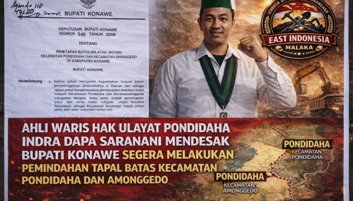 Ahli Waris Tanah Ulayat Pondidaha Mendesak Bupati Konawe Segera Kembalikan Tapal Batas Pondidaha –Amonggedo Sesuai Perda 2005 dan Perbub 2008