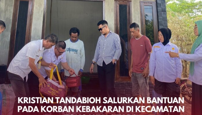 Kristian Tandabioh Salurkan Bantuan pada Korban Kebakaran di Kecamatan Tongauna Utara