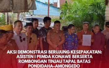 Aksi Demonstrasi Berujung Kesepakatan: Asisten I Pemda Konawe Berserta Rombongan Tinjau Tapal Batas Pondidaha–Amonggedo