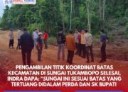 Pengambilan Titik Koordinat Batas Kecamatan di Sungai Tukambopo Selesai, Indra Dapa: Sungai ini Sesuai Batas yang Tertuang Didalam Perda dan SK Bupati