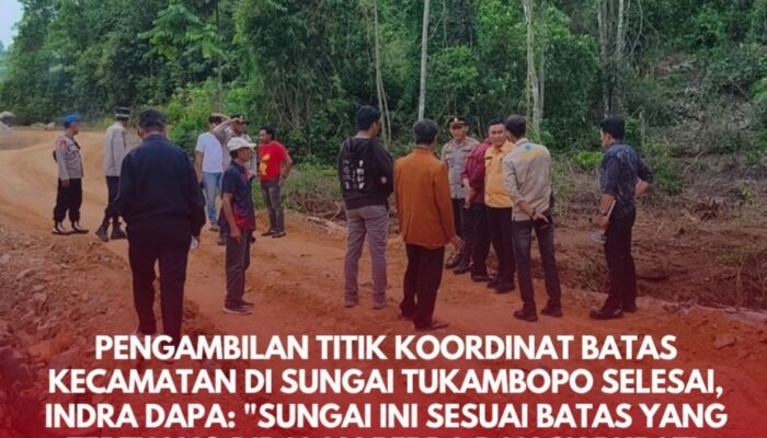 Pengambilan Titik Koordinat Batas Kecamatan di Sungai Tukambopo Selesai, Indra Dapa: Sungai ini Sesuai Batas yang Tertuang Didalam Perda dan SK Bupati