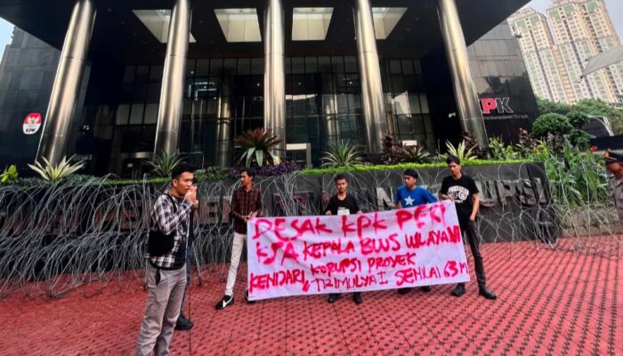Diduga tidak Sesuai Kontrak, KPK RI di Demo EIMPI Terkait Proyek BWS VI  Trimulya I Konawe Senilai Rp63 Miliar