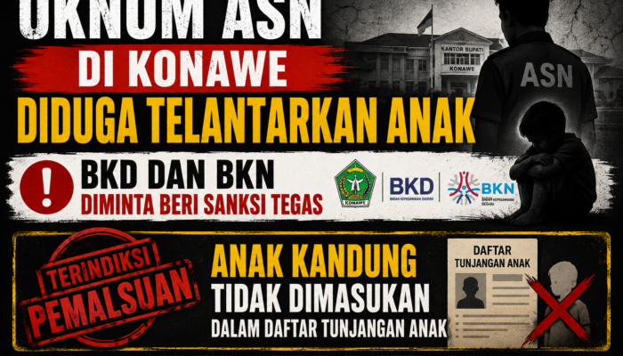 Oknum ASN di Konawe Diduga Telantarkan Anak, Jumriani: “Kedua Anaknya Tidak Dimasukan Dalam Daftar Tunjangan Anak”