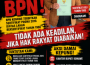 Forum Rakyat Konawe Kecam BPN Menerbitkan Sertifikat Prona 2016 Diatas Lahan Bersertifikat Tahun 1986