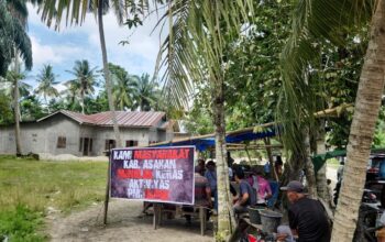 Warga Asahan Pasang Spanduk Tolak Aktivitas PMI