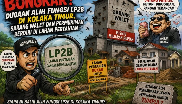 BPK Perwakilan Provinsi Sulawesi Tenggara Bongkar Dugaan Alih Fungsi LP2B di Kolaka Timur, Sarang Walet dan Permukiman Berdiri di Lahan Pertanian