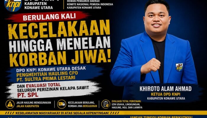 Berulang Kali Terjadi Kecelakaan Hingga Menelan Korban Jiwa, DPD KNPI Konawe Utara Desak Penghentian Aktivitas Hauling dan Evaluasi Total Perizinan PT Sultra Prima Lestari