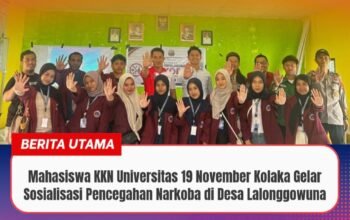 Mahasiswa KKN Universitas 19 November Kolaka Gelar Sosialisasi Pencegahan Narkoba di Desa Lalonggowuna