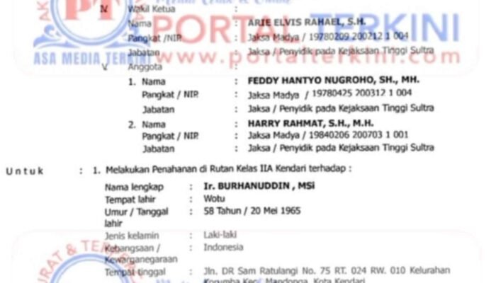 Benarkah Status Jabatan Menjadi Tameng Kekebalan Hukum ?, Surat Perintah Penahanan Kejati Sultra Terhadap Bupati Bombana Selama 20 Hari Dipertanyakan