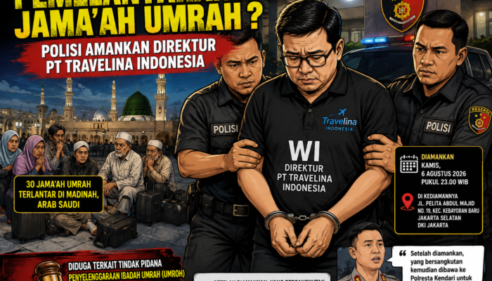 Masih Ingat Kasus Pemelantaran Jama’ah Umrah ? Polisi Amankan Direktur PT Travelina Indonesia