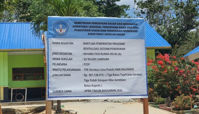 Proyek Rehabilitasi SD Negeri Sampara Rp577 Juta Diduga Asal Jadi, GSPI Soroti Sejumlah Kejanggalan