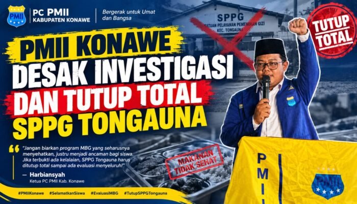 Diduga Puluhan Siswa Tumbang Usai Konsumsi MBG, PMII Konawe Desak Investigasi dan Tutup Total SPPG Tongauna