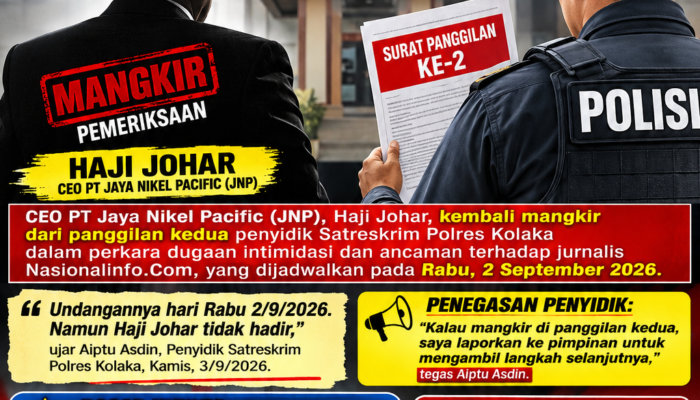 Potensi Dijemput Paksa Oleh Penyidik, CEO JNP Haji Johar Mangkir Panggilan Kedua Polres Kolaka