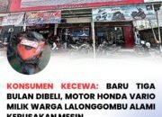 Konsumen Kecewa: Baru Tiga Bulan Dibeli, Motor Honda Vario Milik Warga Lalonggombu Alami Kerusakan Mesin