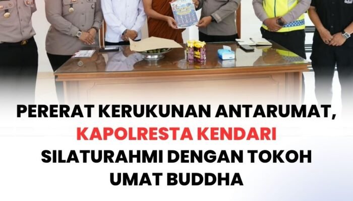 Pererat Kerukunan Antarumat, Kapolresta Kendari Silaturahmi dengan Tokoh Umat Buddha