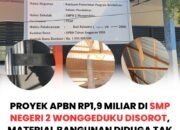 Proyek APBN Rp1,9 Miliar di SMP Negeri 2 Wonggeduku Disorot, Material Bangunan Diduga Tak Sesuai Spesifikasi